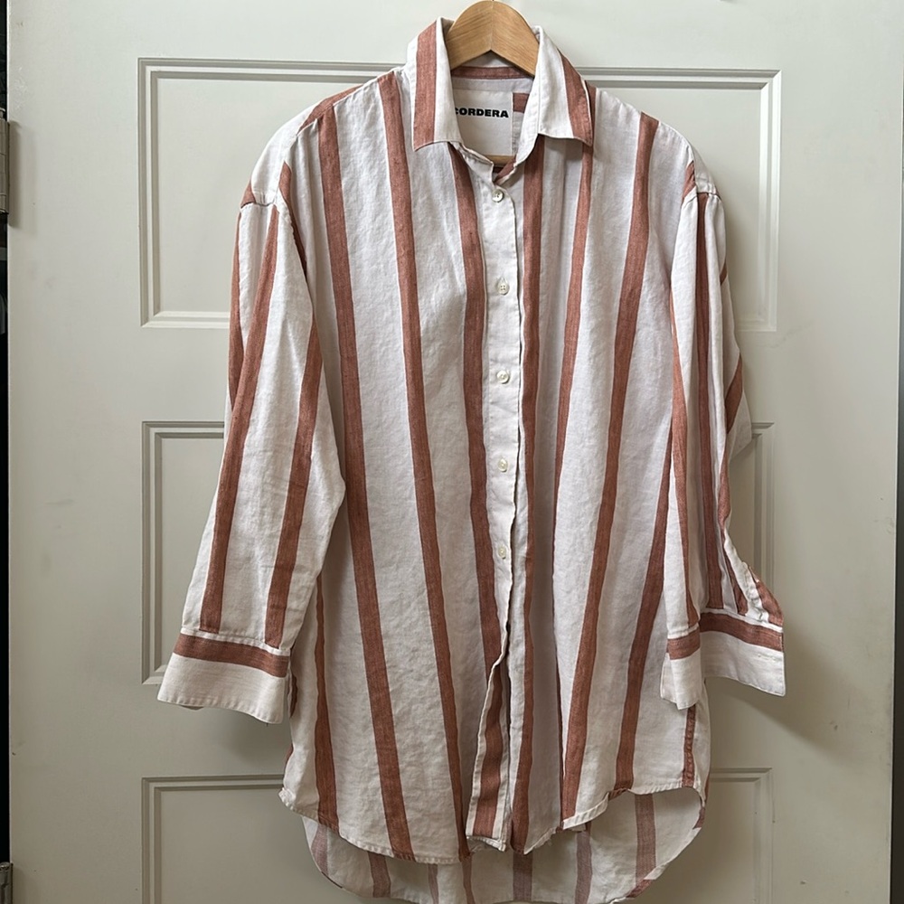CORDERA Button Up Stripped Shirt in Adobe OS